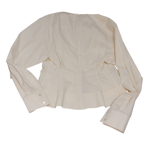 WNDERKAMMER Shirring Slit Blouse Size Medium Cream Korean Designer NWT NEW $270 - Picture 2 of 10